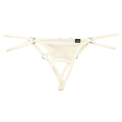 Men's Front Open Strappy Thong Bikini with E6000 Fabric 721068