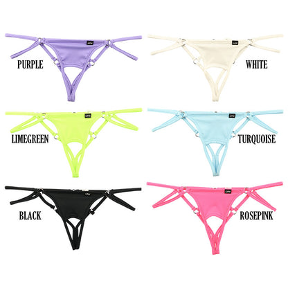 Men's Front Open Strappy Thong Bikini with E6000 Fabric 721068