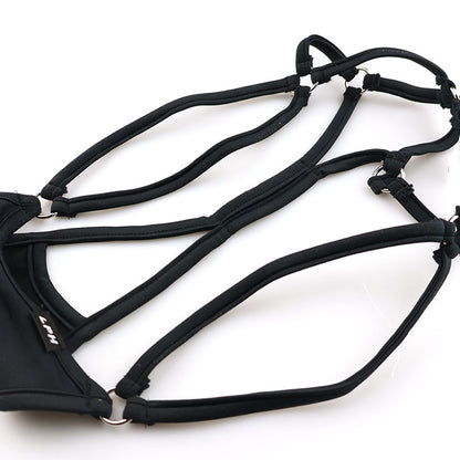 Men's Front Open Strappy Thong Bikini with E6000 Fabric 721068