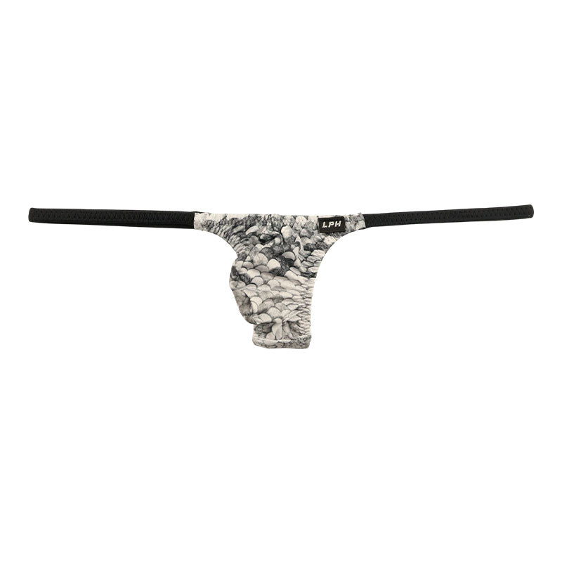 メンズ スパンコール風プリント メンズTバック 極小ビキニ 3Dポーチ 722034