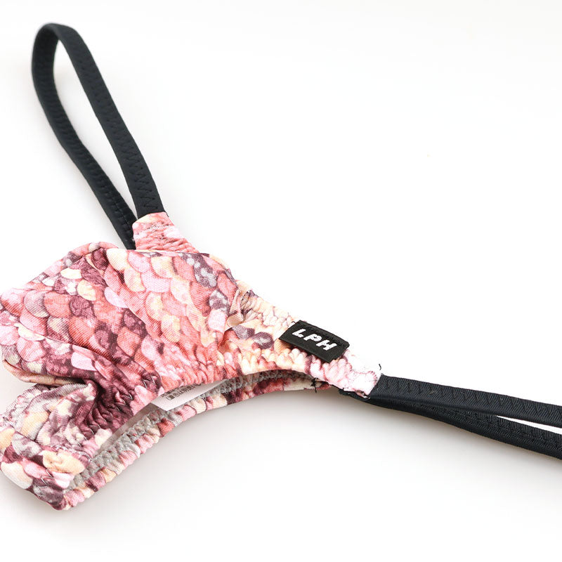 メンズ スパンコール風プリント メンズTバック 極小ビキニ 3Dポーチ 722034