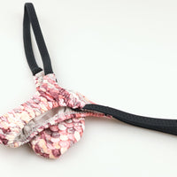 メンズ スパンコール風プリント メンズTバック 極小ビキニ 3Dポーチ 722034