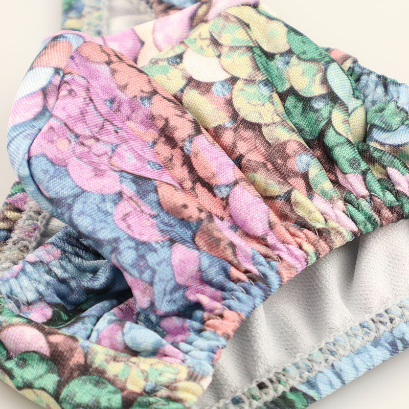 メンズ スパンコール風プリント メンズハーフバック 極小ビキニ 3Dポーチ 722035