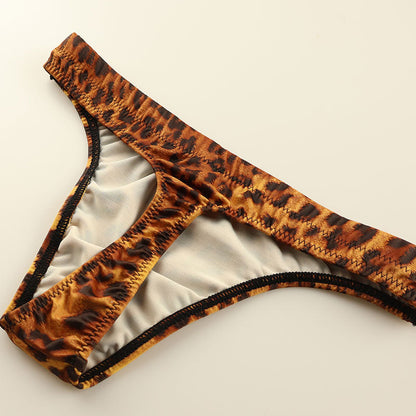 メンズ 光沢ストレッチ アニマルプリント サイズ展開 Tバックビキニ 723009