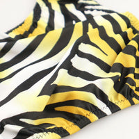 メンズ シルキー素材 メンズハーフバックビキニ 3Dポーチ ゼブラ柄 723033