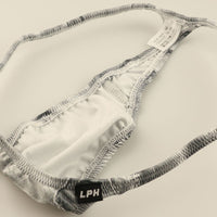 メンズ Tバックショーツ ダメージデニム風プリント ストレッチ生地  脇細デザイン 723039