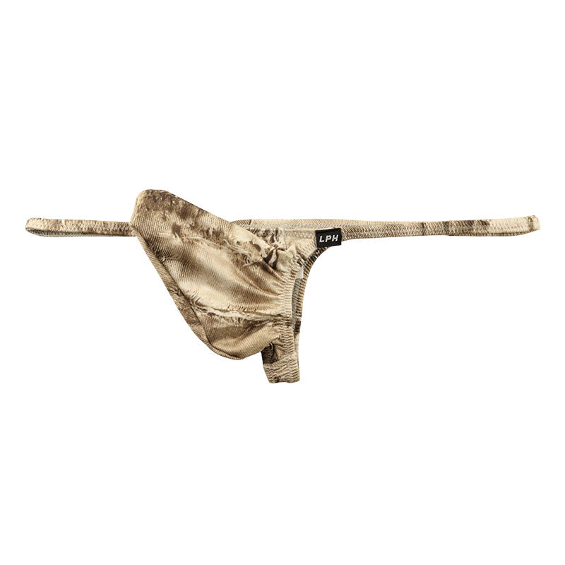 メンズ スタイリッシュ Tバックショーツ 3Dポーチ デニムプリント 快適ストレッチ 723041