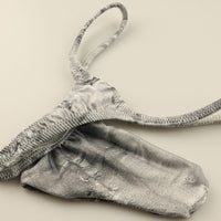 メンズ スタイリッシュ Tバックショーツ 3Dポーチ デニムプリント 快適ストレッチ 723041