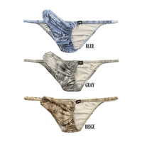 メンズ スタイリッシュ ハーフバックショーツ 3Dポーチ デニムプリント 快適ストレッチ 723042