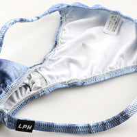 メンズ スタイリッシュ ハーフバックショーツ 3Dポーチ デニムプリント 快適ストレッチ 723042