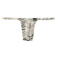 メンズ Tバックビキニ スパンコールプリント ストレッチ生地 脇細デザイン 723047