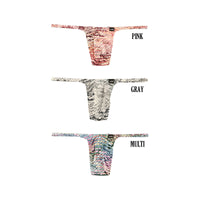 メンズ Tバックビキニ スパンコールプリント ストレッチ生地 脇細デザイン 723047