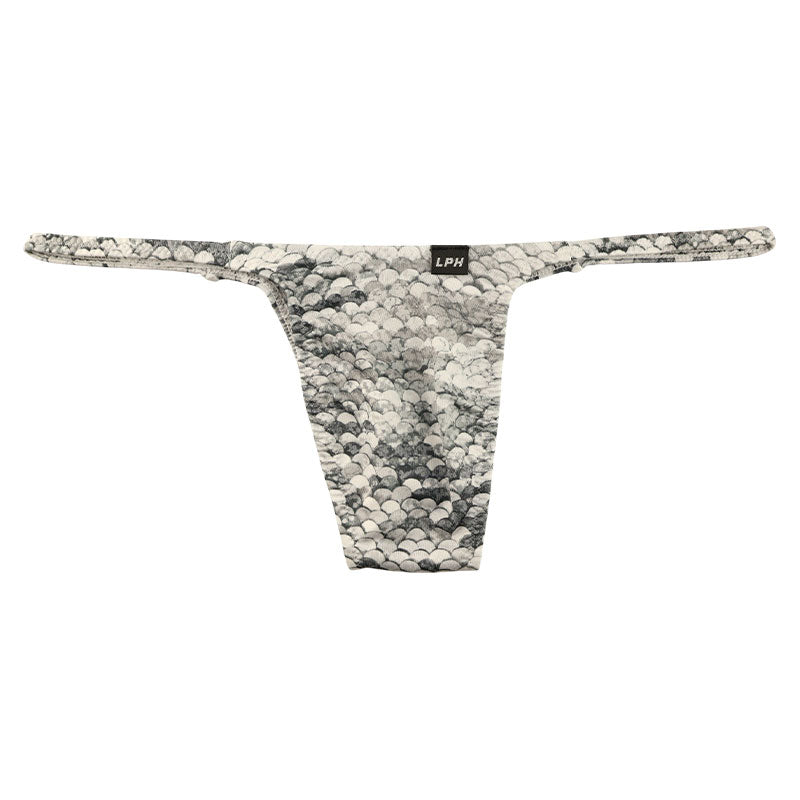 メンズ ハーフバックビキニ スパンコールプリント ストレッチ生地 脇細デザイン 723048