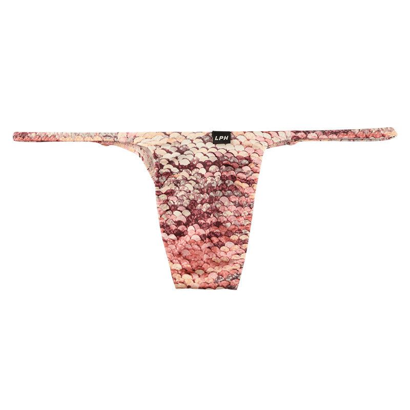 メンズ ハーフバックビキニ スパンコールプリント ストレッチ生地 脇細デザイン 723048