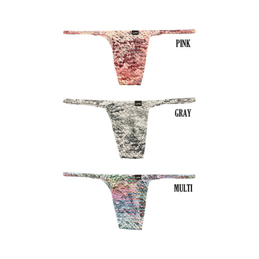 Men's Half-Back Bikini, Sequin Print, Stretch Fabric, Slim Sides, 723048