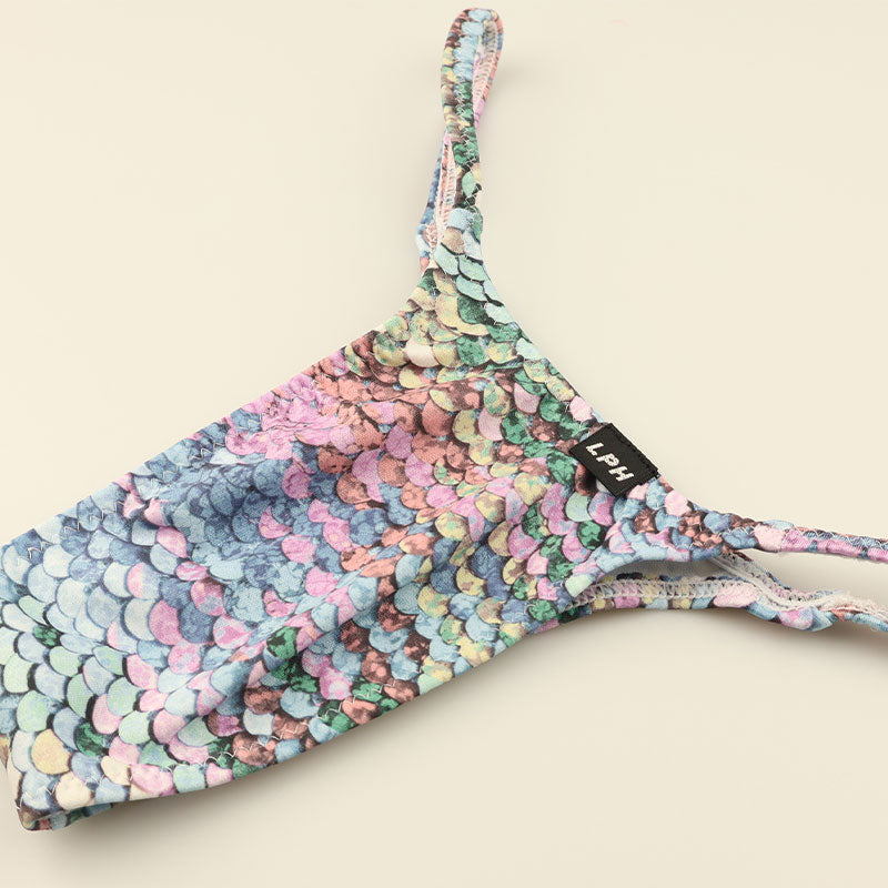 メンズ ハーフバックビキニ スパンコールプリント ストレッチ生地 脇細デザイン 723048