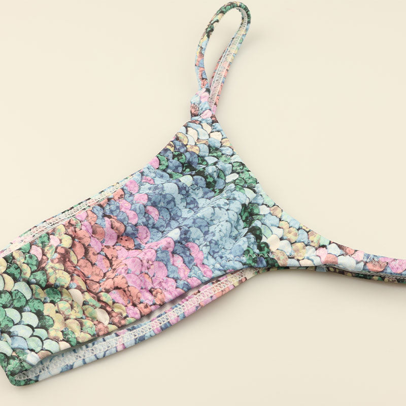 メンズ ハーフバックビキニ スパンコールプリント ストレッチ生地 脇細デザイン 723048