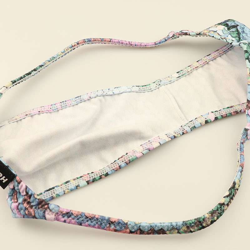 メンズ ハーフバックビキニ スパンコールプリント ストレッチ生地 脇細デザイン 723048