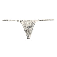 ユニセックス Tバック 極小ビキニ 微光沢 スパンコールプリント ストレッチ生地 脇重ねデザイン 723053