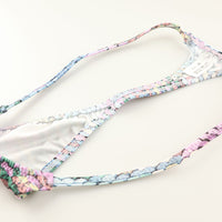 ユニセックス Tバック 極小ビキニ 微光沢 スパンコールプリント ストレッチ生地 脇重ねデザイン 723053