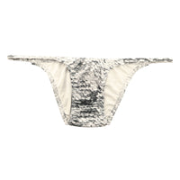 ユニセックス ハーフバック 極小ビキニ 微光沢 スパンコールプリント ストレッチ生地 脇重ねデザイン 723054