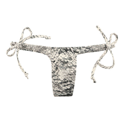 Unisex Sequin Print T-Back with Elegant, Subtle Shine and Minimal Side Ties (723055)