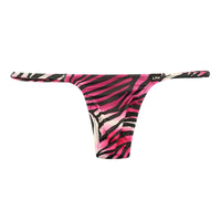 メンズ Tバックビキニ ゼブラ柄 アニマルプリント シルキー素材 高伸縮 シャープタイプ 男性用下着 723058