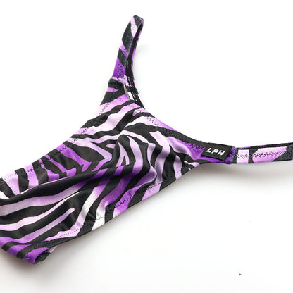 Men's T-back Bikini, Zebra Print, Animal Print, Silky Material, Highly Stretch, Sharp Fit, Men's Underwear, 723058