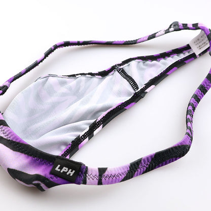 Men's T-back Bikini, Zebra Print, Animal Print, Silky Material, Highly Stretch, Sharp Fit, Men's Underwear, 723058
