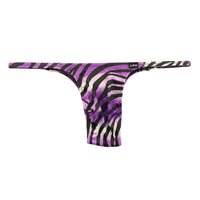 メンズ ハーフバックビキニ ゼブラ柄 アニマルプリント シルキー素材 高伸縮 シャープタイプ 男性用下着 723059