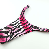メンズ ハーフバックビキニ ゼブラ柄 アニマルプリント シルキー素材 高伸縮 シャープタイプ 男性用下着 723059