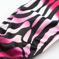 メンズ ハーフバックビキニ ゼブラ柄 アニマルプリント シルキー素材 高伸縮 シャープタイプ 男性用下着 723059