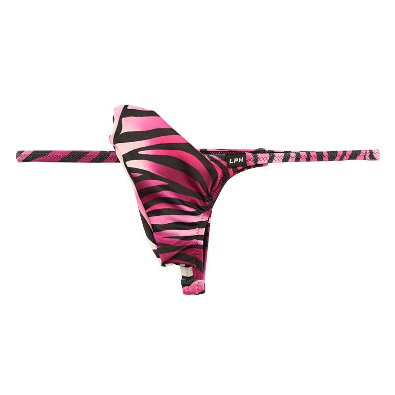 メンズ Tバックビキニ ゼブラ柄 アニマルプリント 上向き立体ポーチ シャープデザイン 下着 723060