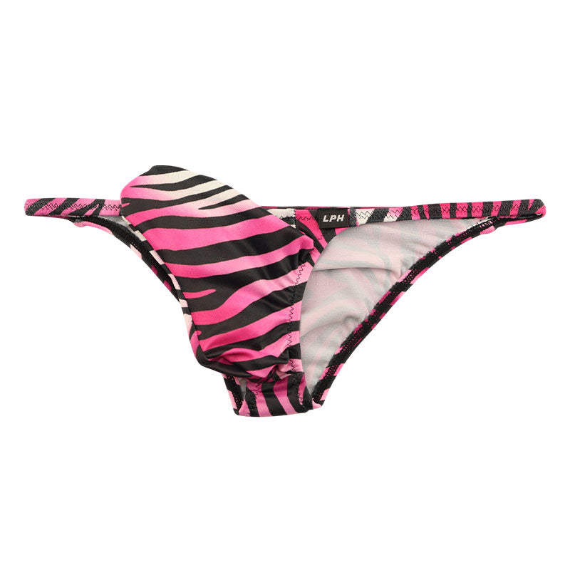 メンズ ハーフバックビキニ ゼブラ柄 アニマルプリント 上向き立体ポーチ シャープデザイン 下着 723061