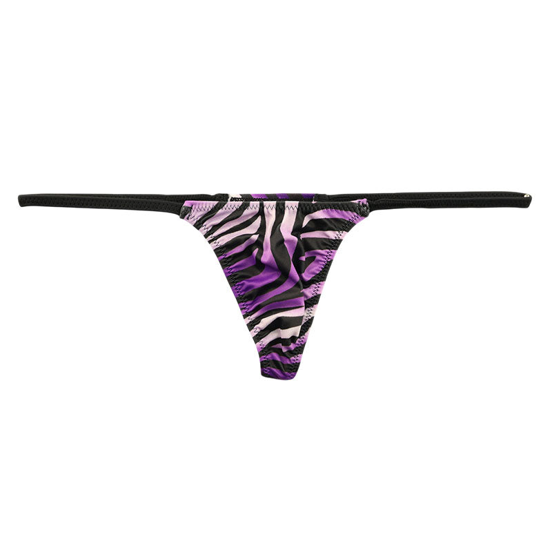 ユニセックス SLKS生地シルキーストレッチ ゼブラプリント nanoビキニ Tバック 723064