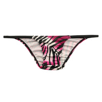 ユニセックス SLKS生地シルキーストレッチ ゼブラプリント nanoビキニ ハーフバック 723065