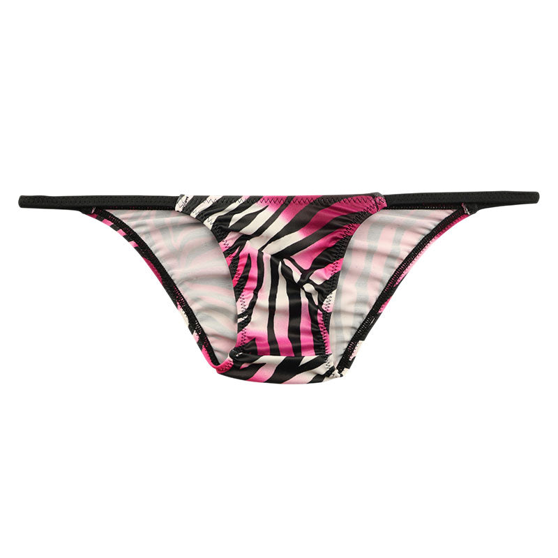 ユニセックス SLKS生地シルキーストレッチ ゼブラプリント nanoビキニ ハーフバック 723065