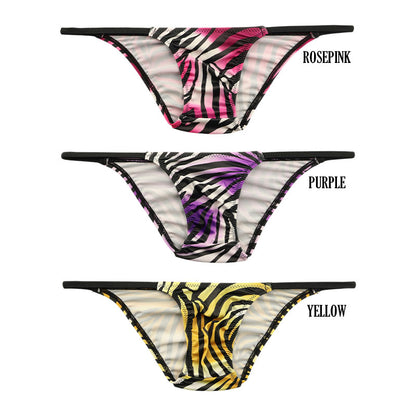 Unisex SLKS Silky Stretch Zebra Print Nano Bikini, Half Back, 723065