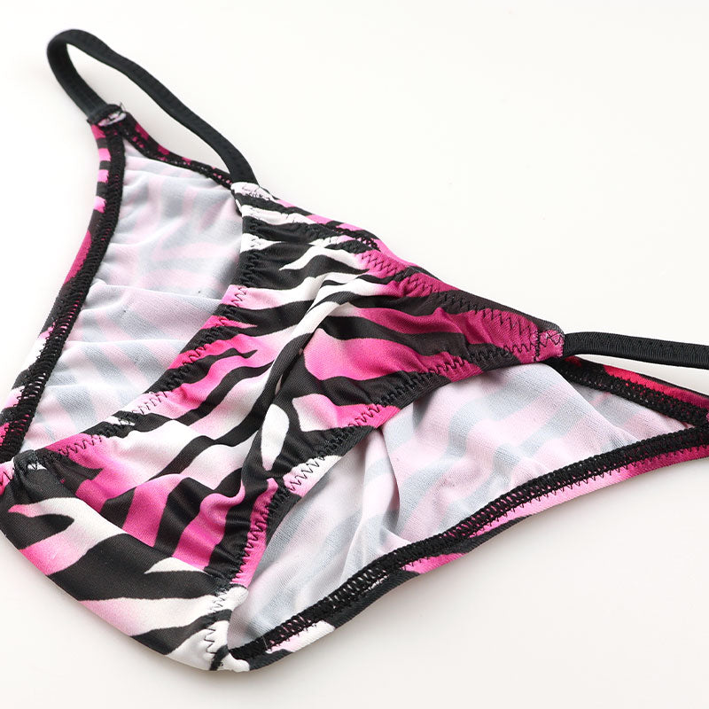 ユニセックス SLKS生地シルキーストレッチ ゼブラプリント nanoビキニ ハーフバック 723065