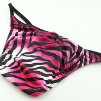 ユニセックス SLKS生地シルキーストレッチ ゼブラプリント nanoビキニ ハーフバック 723065