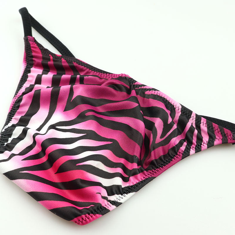 ユニセックス SLKS生地シルキーストレッチ ゼブラプリント nanoビキニ ハーフバック 723065