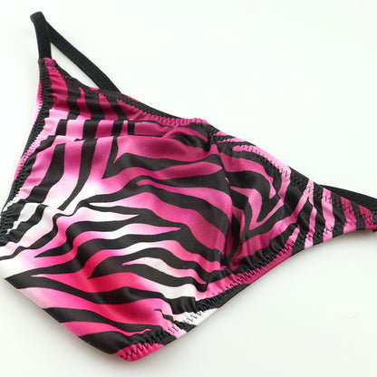 Unisex SLKS Silky Stretch Zebra Print Nano Bikini, Half Back, 723065