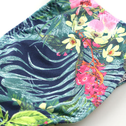 Men's Stylish Side Overlap Half-back Bikini with Amazon Leaf Print 723069