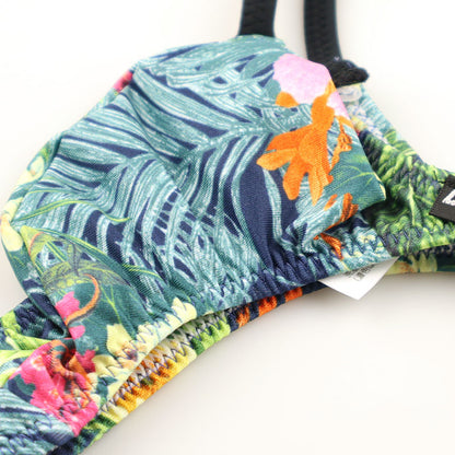 Men's Soft, Stretchy, Slightly Glossy Fabric Amazon Leaf Print Thong Bikini 723072
