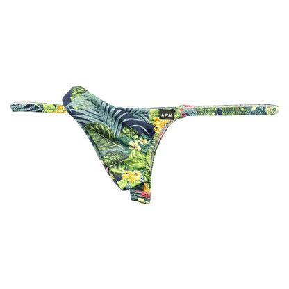 Men's Stylish Upside 3D Pouch T-Back Shorts with Amazon Reef Print 723074