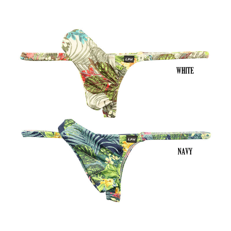 Men's Stylish Upside 3D Pouch T-Back Shorts with Amazon Reef Print 723074
