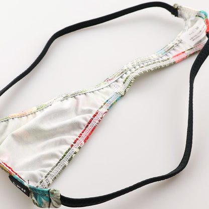 Men's Soft, Stretchy Fabric with a Subtle Sheen, Amazon Leaf Print Low-Rise T-Back Bikini 723076