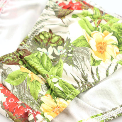Men's soft, stretchy, slightly glossy fabric with an Amazon leaf print, low-rise, half-back bikini 723077