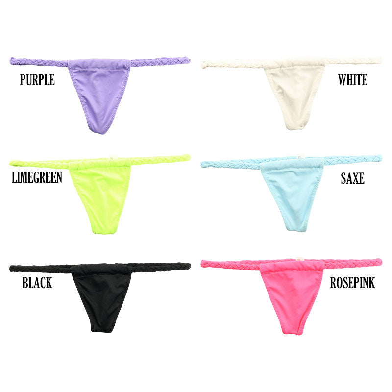 ユニセックス Gストリング E6000生地 ふんどしタイプ 三つ編みゴム 調整フロント 725006