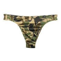 メンズ 迷彩柄 カモフラージュプリント メンズ Tバック ビキニ 光沢 シルキー 伸縮性 快適 726005